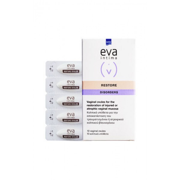 InterMed Eva Intima Disorders Restore Ovules Κολπικά Υπόθετα με Πρεβιοτικά & Υαλουρονικό InterMed Eva Intima Disorders Restore Ovules Κολπικά Υπόθετα με Πρεβιοτικά & Υαλουρονικό